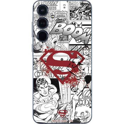 DC Comics Superman Comic Pattern Logo in Red Galaxy A55 5G Skin